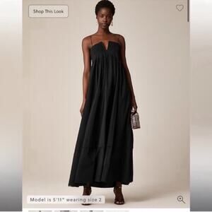 J.Crew Collection strapless notched maxi dress‎ Black